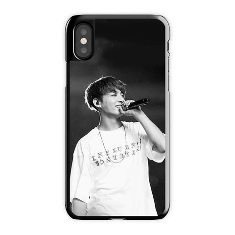 Bts Jk In Black White iPhone X Case, Black Snap Case