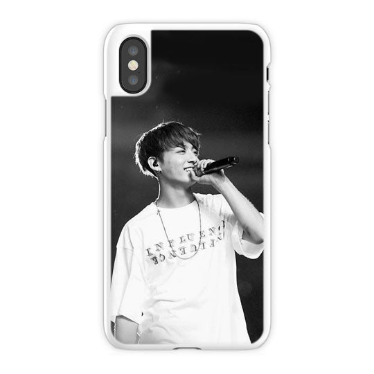 Bts Jk In Black White iPhone X Case, White Tough Case