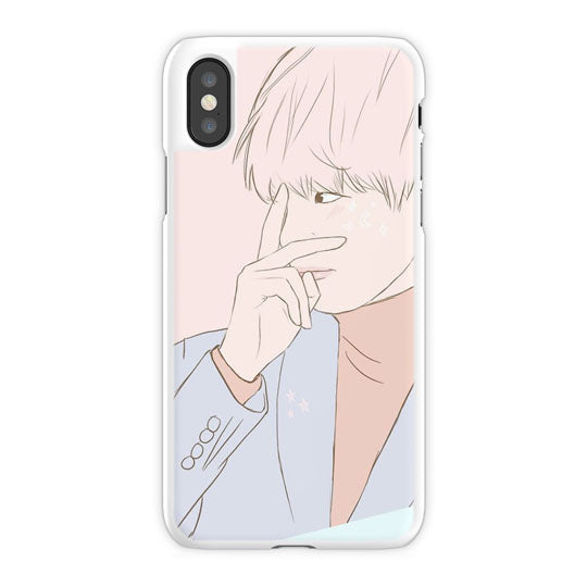 Bts Pastel Taehyung iPhone X Case, White Snap Case