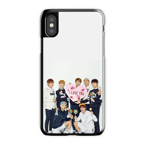 Bts Valentines iPhone X Case, Black Snap Case