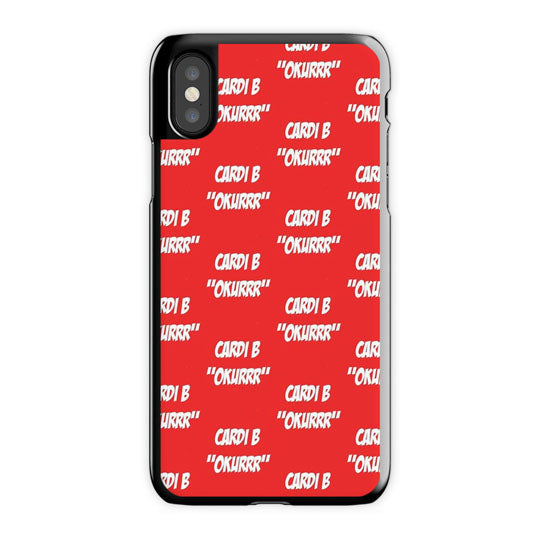 Cardi B Okurrr iPhone X Case, Black Snap Case