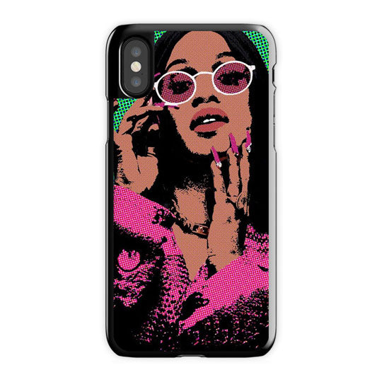 Cardi B Pop Art iPhone X Case, Black Snap Case