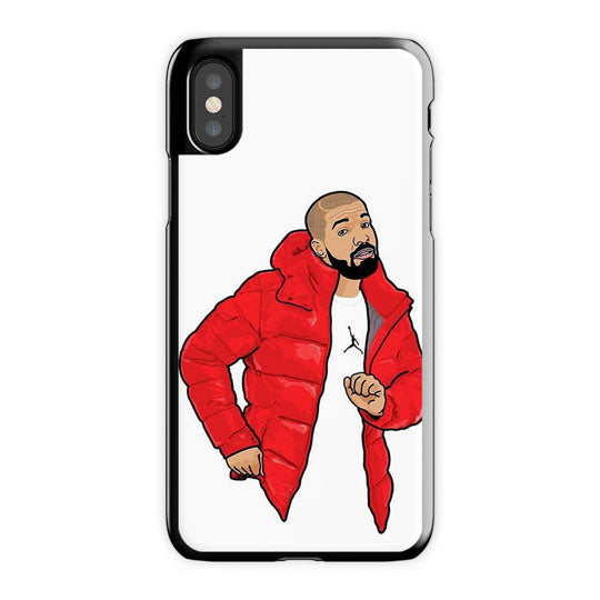 Drake Cartoon iPhone X Case, Black Snap Case